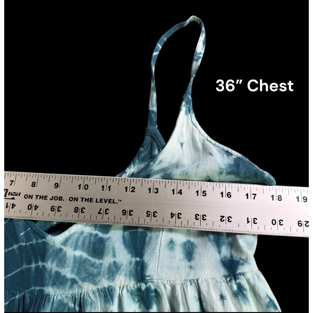 Attic Salt Blue Tie Dye Sleeveless Mini Dress, Casual Summer Sundress Size M - Picture 9 of 10
